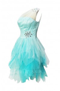 tulle layered ombre aqua prom cocktail shoulder short dress lovely