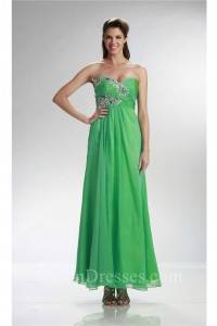 chiffon rhinestone strapless sweetheart sheath prom dress