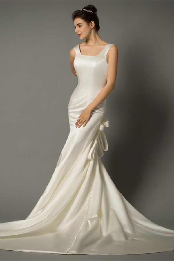 mermaid-square-neck-backless-ivory-satin-wedding-dress-with-bows-buttons