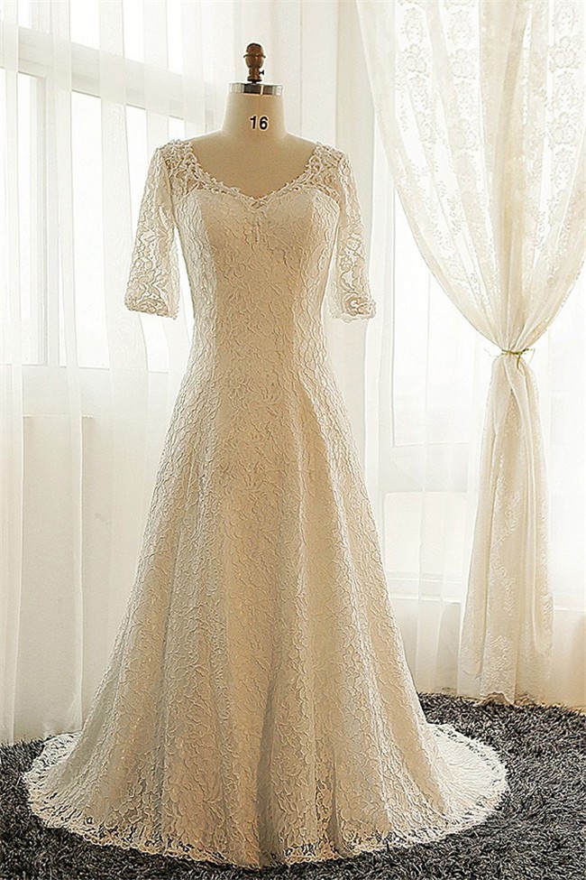 size 16 wedding dress with sleeves