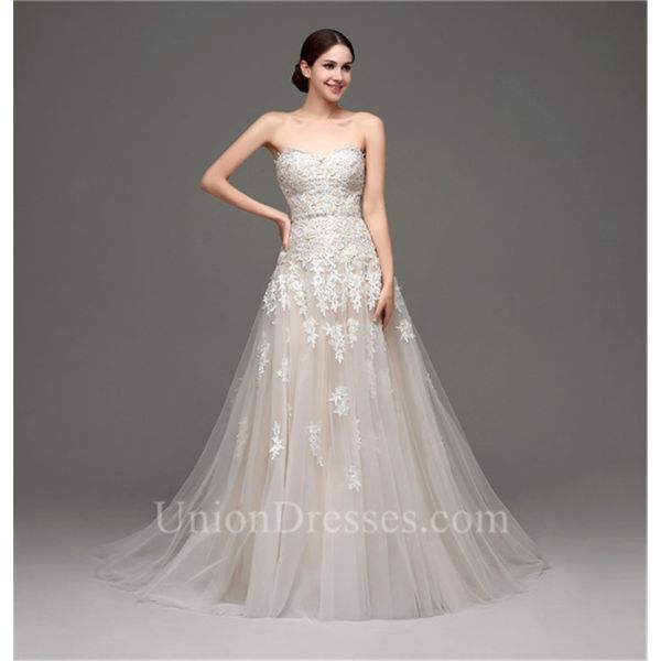 Corset-Back Lace Wedding Dress