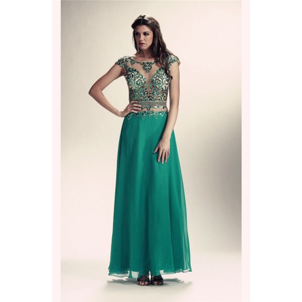 emerald green cap sleeve dress