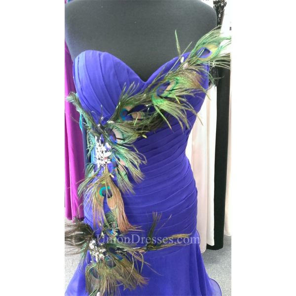 Peacock Feather Prom Dress