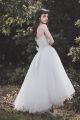 Beautiful Strapless Corset Ruched Tulle A Line High Low Beach Destination Wedding Dress With Sash