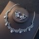 Beautiful Diamond Leaf Women's Jewelry Set Including Necklace, Earrings