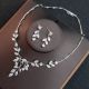 Gorgeous Diamond Leaf Women's Jewelry Set Including Necklace, Earrings
