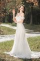 Stunning Off The Shoulder Long A Line Chiffon Wedding Dress With Lace