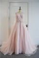 Gorgeous Ball Gown Prom Party Dress V Neck Pink Lace Organza With Crystals