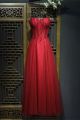 Stunning Sweetheart Corset Red Lace Tulle A Line Prom Evening Dress With Crystals