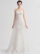 Elegant A Line Corset Crystal Beaded Lace Tulle Wedding Bridal Dress 