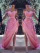 Beautiful Pink A Line Prom Evening Dress Off The Shoulder With Lace