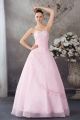 Romantic A Line Sweetheart Corset Crystal Beaded Appliques Pink Tulle Prom Evening Dress 