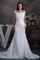 Sexy Mermaid Criss Cross Back Ruched White Chiffon Wedding Dress Bridal Gown