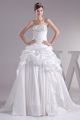 Beautiful Ball Gown Strapless Corset Crystal Beaded White Taffeta Wedding Dress Bridal Gown