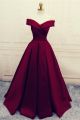 Princess Off The Shoulder Ball Gown Burgundy Prom Quinceanera Dress
