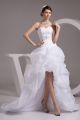 Beautiful High Low Sweetheart Crystal Beaded Organza Wedding Dress Bridal Gown