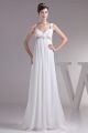 Empire Sweetheart Corset With Straps Beaded Appliques White Chiffon Maternity Beach Wedding Dress 