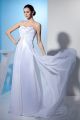 Empire Sweetheart Beaded Appliques Ruched Chiffon Maternity Bridal Gown Pregnancy Wedding Dress 