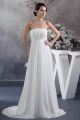 Simple Empire Strapless Ruched Chiffon Wedding Dress No Lace