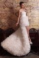 Stunning High Low Sweetheart Corset Ruffled Organza Wedding Dress With Crystals