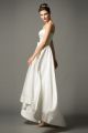 Beautiful Sweetheart High Low A Line Wedding Dress With Bow