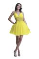 Ball Backless Short Yellow Tulle Cocktail Prom Dress With Straps