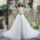 Ball Gown Sweetheart Chapel Train Organza Crystal Beaded Wedding Dress Lace Up Back