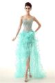 Beautiful Sweetheart High Low Mint Green Organa Ruffle Lace Prom Dress