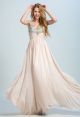 Beautiful Sweetheart Light Peach Chiffon Beaded Prom Dress With Straps