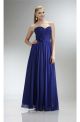 Elegant Empire Waist Long Royal Blue Chiffon Bridesmaid Dress With Flowers