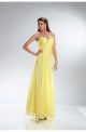 Elegant Strapless Empire Waist Long Yellow Chiffon Prom Dress Cut Out Back