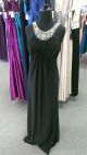 Fitted Scoop Neck Backless Long Black Jersey Draped Prom Dress