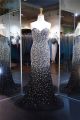 Gorgeous Sheath Sweetheart Long Black Tulle Heavy Beaded Prom Dress