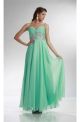 Graceful Sweetheart Long Mint Green Chiffon Beaded Prom Dress