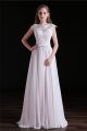 High Neck Cap Sleeve Floor Length Chiffon Lace Wedding Dress