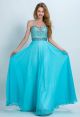 Lovely Sweetheart Long Aqua Chiffon Beaded Flowing Prom Dress