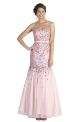 Mermaid Sweetheart Blush Pink Tulle Sequined Prom Dress With Sash