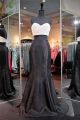 Mermaid Sweetheart Two Piece Black And White Pearl Beaded Prom Dress