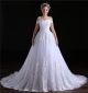 Princess Ball Gown Off The Shoulder Tulle Lace Wedding Dress Chapel Train