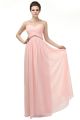 Sheath Illusion Jewel Neckline Empire Waist Long Light Pink Chiffon Prom Dress