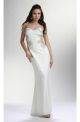 Sheath Illusion Neckline Open Back Long White Chiffon Embroidery Prom Dress