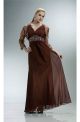 Sheath V Neck Brown Chiffon Beaded Mother Evening Dress With Jacket