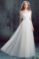 Simple Off The Shoulder Tulle Sleeve Wedding Dress Without Train