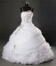 Unusual Ball Gown Spaghetti Strap Organza Ruched Wedding Dress With Crystals
