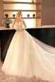 Ball Gown Sweetheart Corset Crystal Beaded Lace Tulle Wedding Dress With Buttons