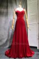 Trumpet Sweetheart Cap Sleeve Sheer Back Beaded Lace Burgundy Prom Evening Dress